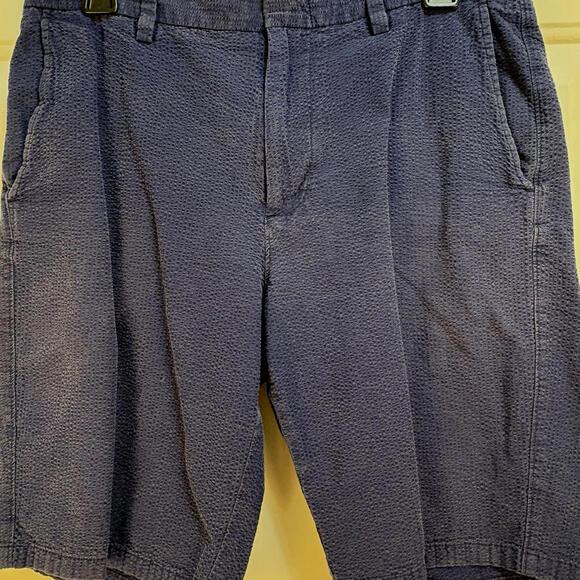 J.Crew Shorts Mens 32x10.5 Seersucker‎ Chino Navy Blue Summer Casual Cotton - Picture 4 of 9